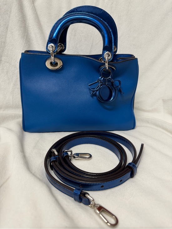 Christian dior Handbags - Christian Dior Blue Mini Diorissimo Tote Crossbody Bag 💙